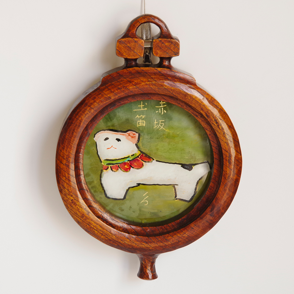 「真作」 杉岡泰　硝子絵　「 赤坂の土笛 」　サイン有　936