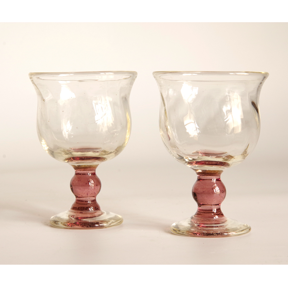 倉敷ガラス　小谷真三　ワイングラス　吹きガラス　2客　944