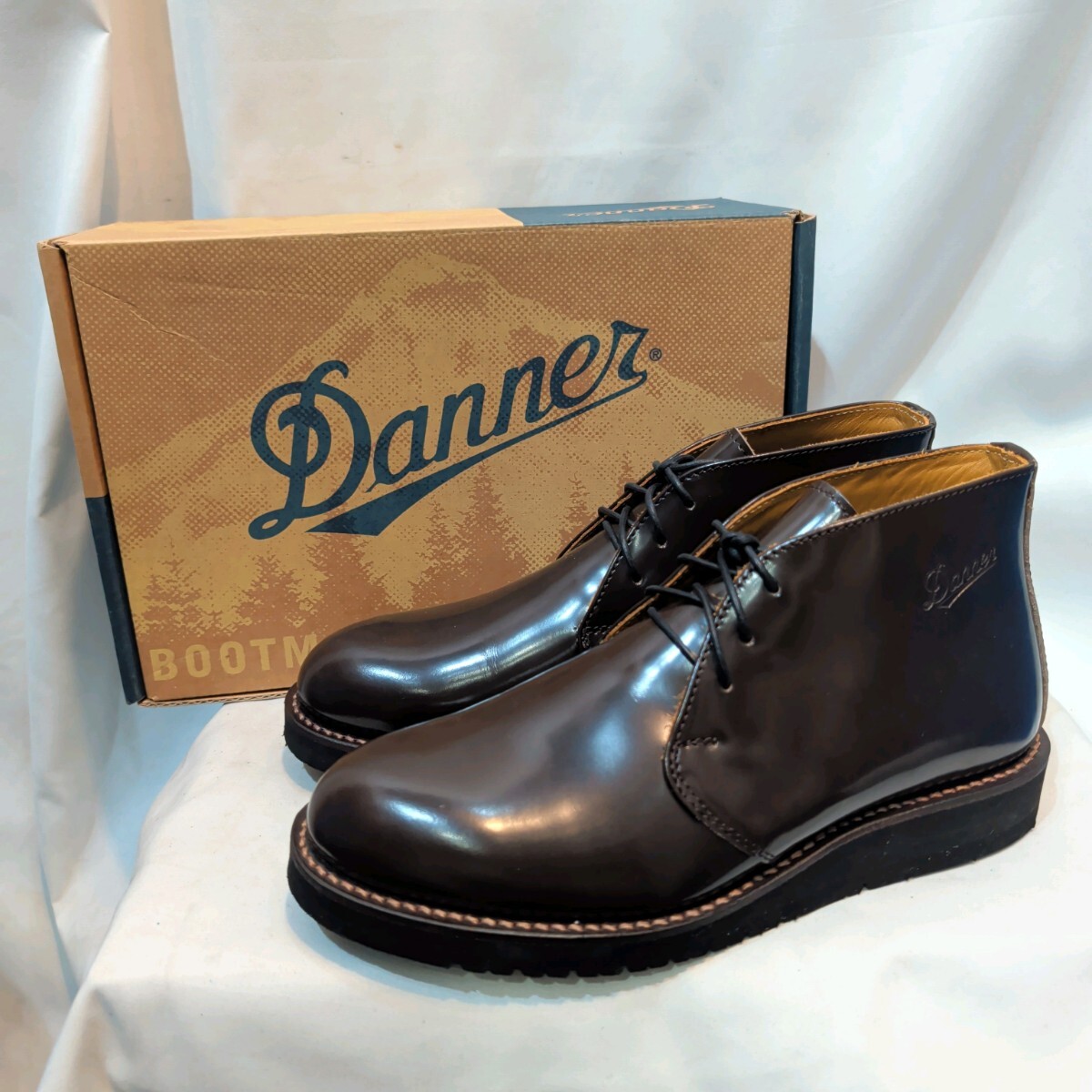 【箱付/美品】Danner ダナー ポストマンブーツ 日本製 US7.5/25.5 チャッカブーツ デザートブーツ レザー 本革 靴 ブラウン