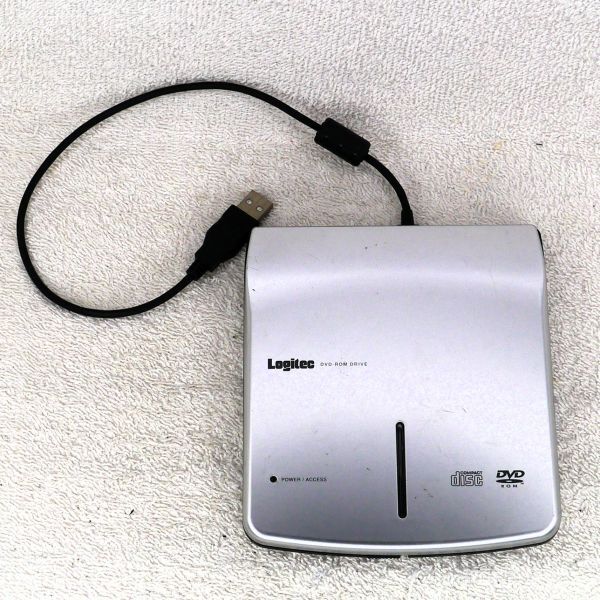 ロジテック Logitec USB DVD-ROMドライブ LDV-P8U2LSV（中古動作品）