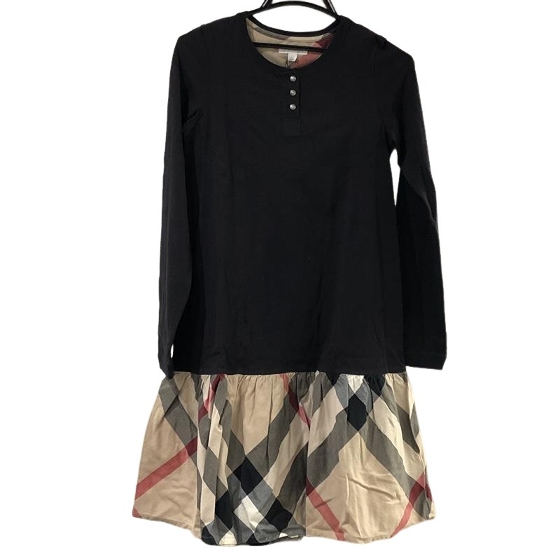 BURBERRY バーバリー ワンピース C8J13-474-09 本体綿100％ ブラック レディース 服 【未使用品保管品】 12601K499
