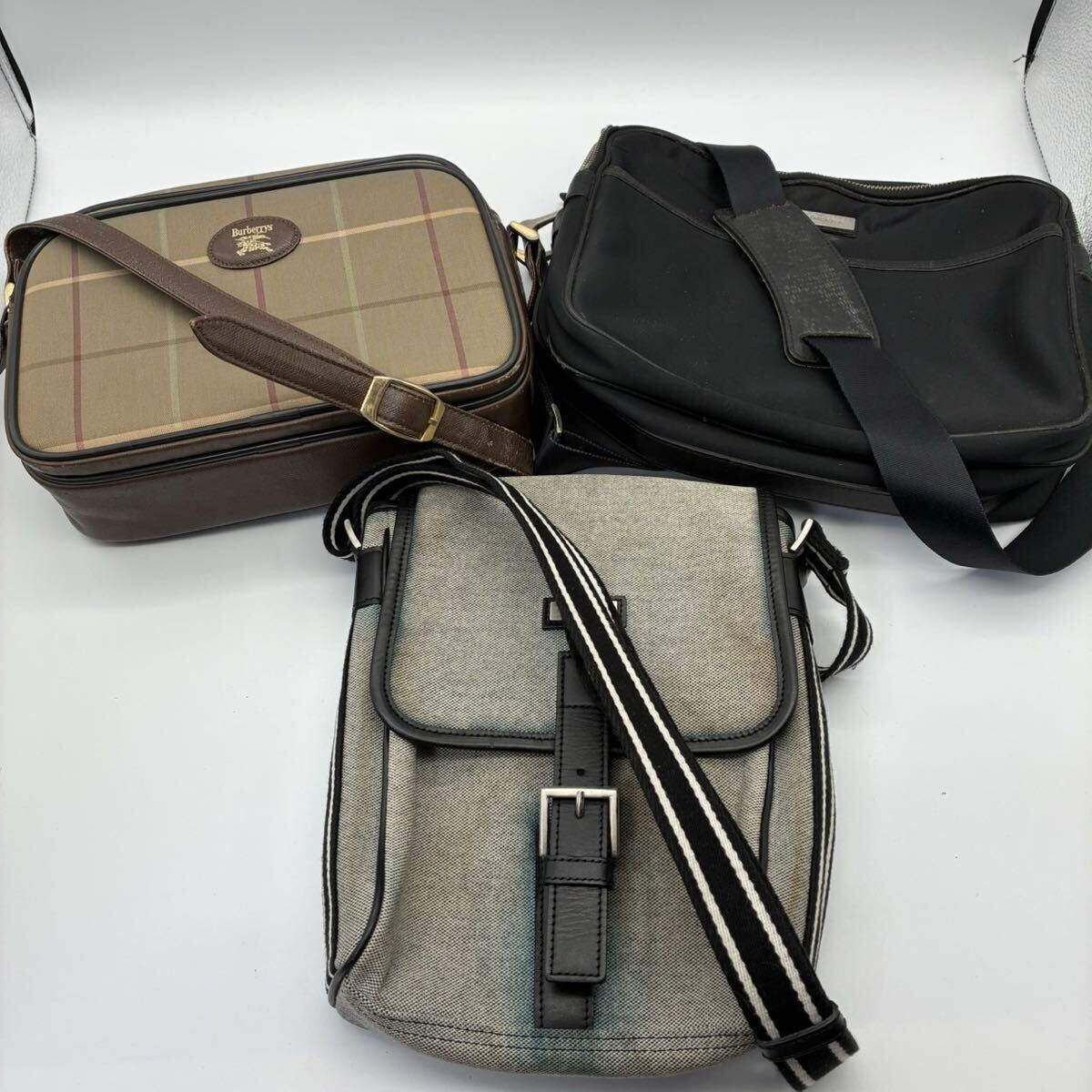 1円～　Burberry　バーバリー　バッグ　３点　まとめ　セット　ショルダーバッグ　ホースロゴ　ノバチェック　ヴィンテージ