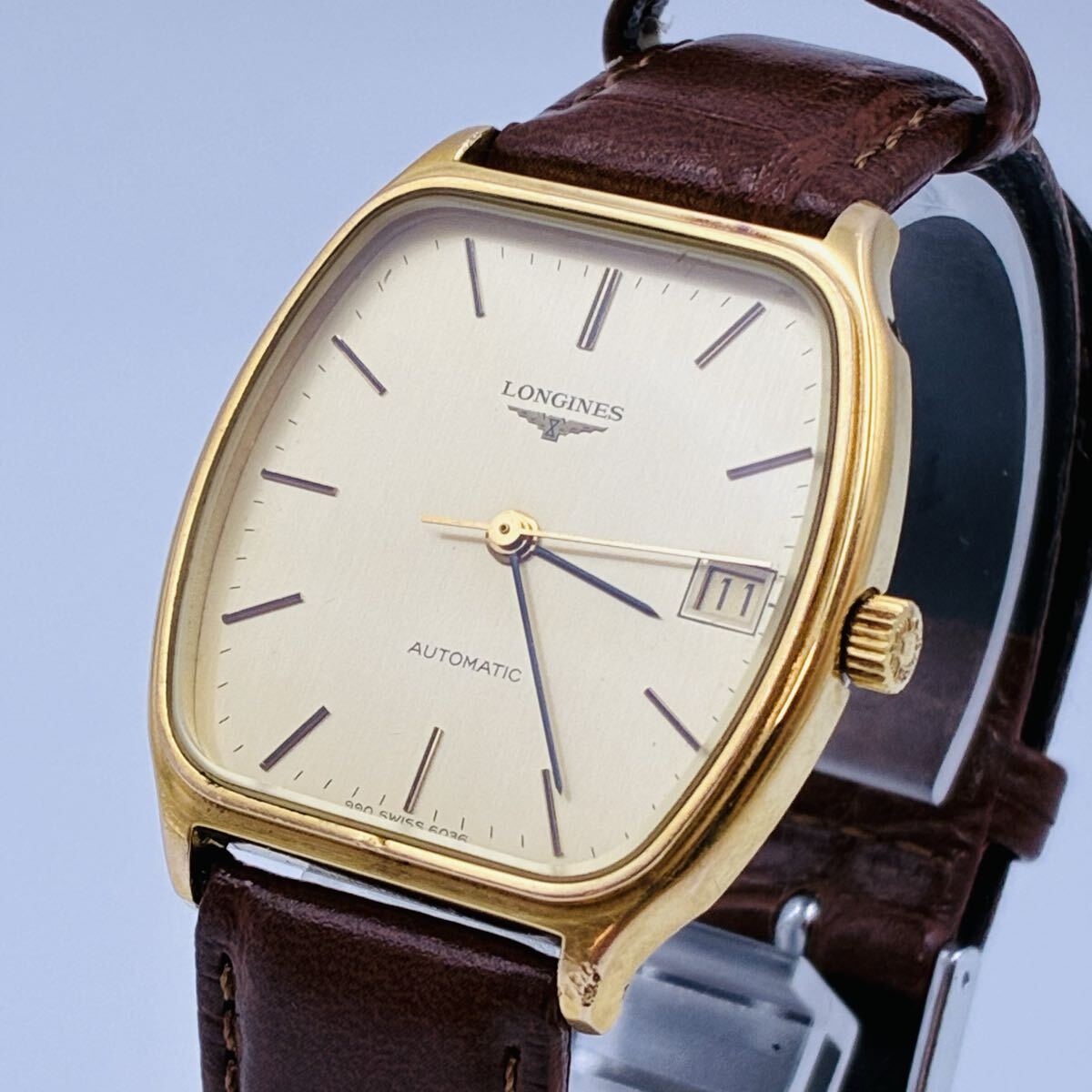 １円～　LONGINES　ロンジン　自動巻き　オートマチック　腕時計　稼働品　ゴールド　ヴィンテージ　アンティーク ゴールド文字盤 デイト