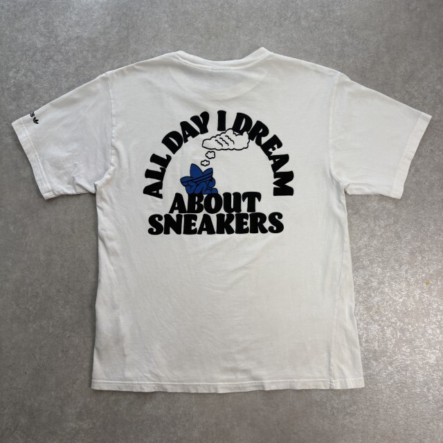 アディダス adidas バックプリント Tシャツ ホワイト トレフォイル US Lサイズ