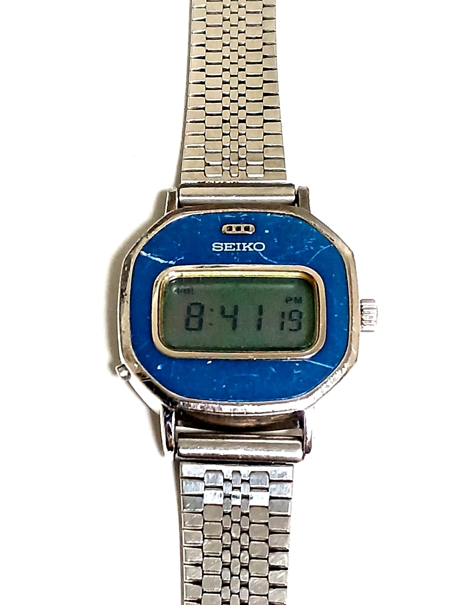 希少【稼働】 SEIKO セイコー デジタル 腕時計 純正ベルト アンティーク オールド ヴィンテージ