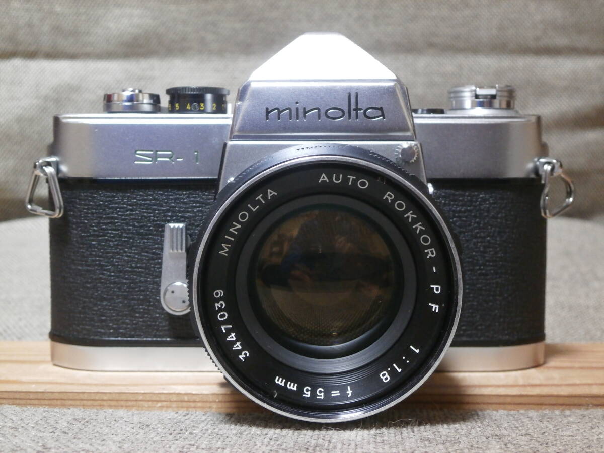 minolta(CHIYODA KOGAKU) SR-1 AUTO ROKKOR-PF 1:1.8 f=55mm レンズ付き　動作確認済み