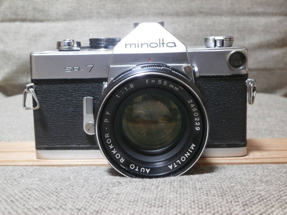 minolta SR-7 AUTO ROKKOR-PF 1:1.8 f=55mm レンズ付き　動作確認済み