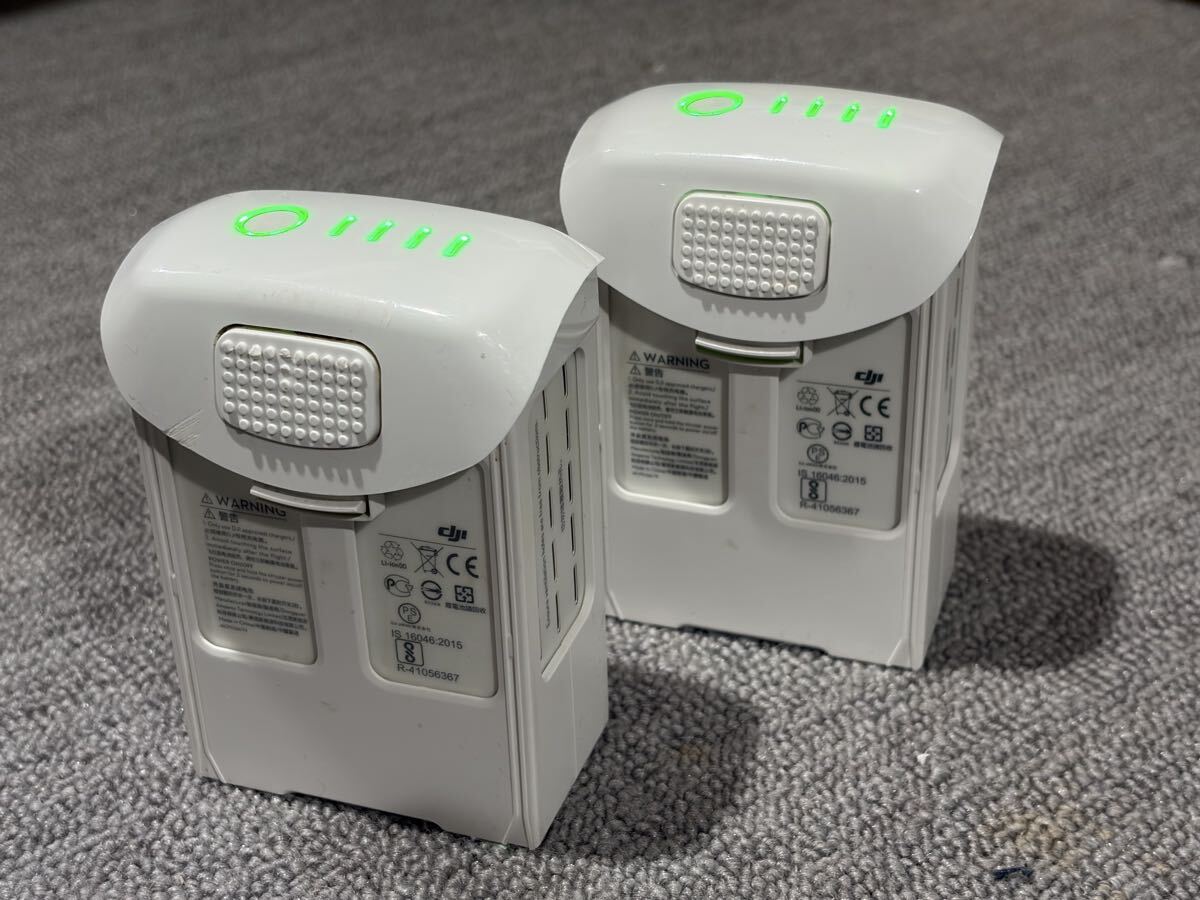 【動作良品】DJI Phantom4 ファントム4 シリーズ共通 フライトバッテリー 純正品 大容量タイプ 5870mAh 2本　pro/v2.0/advance プロ P4P
