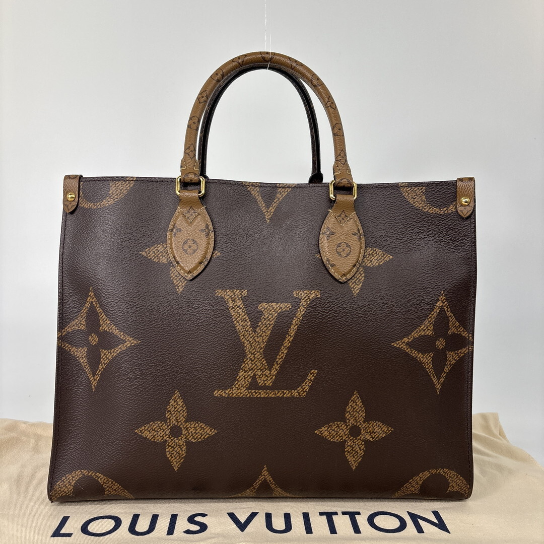 超極美品 Louis Vuitton ルイヴィトン モノグラム オンザゴーMM ジャイアント トートバッグ リバース M45321 2way レディース