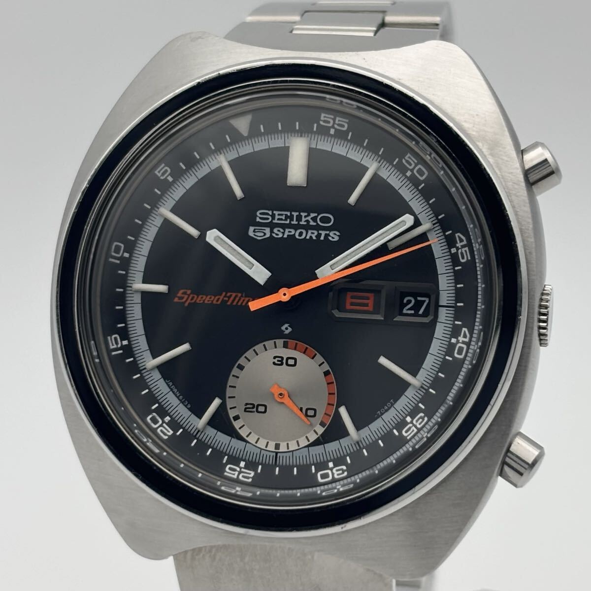 【世界初自動巻クロノ 稼働】SEIKO5 セイコー sports スポーツ speedtimer スピードタイマー 6139-7020 腕時計 japan vintage 1972年6月 