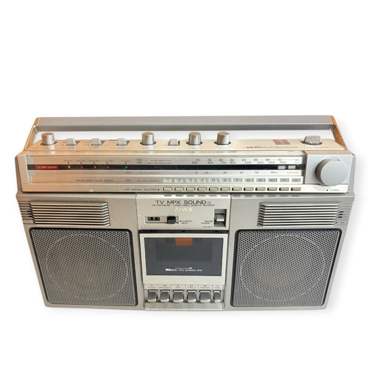 4 アイワ AIWA CS-65X ラジカセ ステンレス オーディオ機器 昭和レトロ