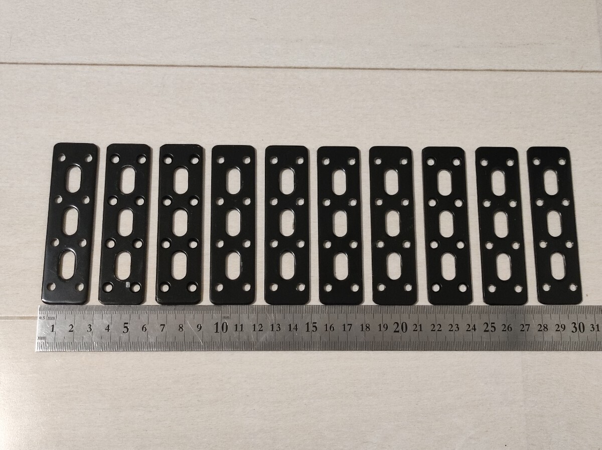 【10個】トラスコ中山 TRUSCO ジョイント金具25型フラット 黒 25X94 TK25F3CP x 10個