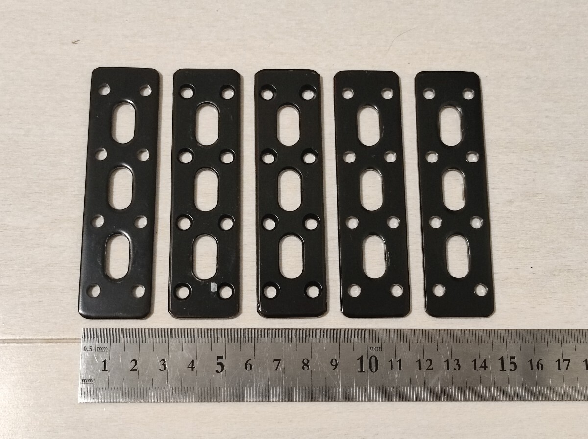 【5個】トラスコ中山(TRUSCO) ジョイント金具25型フラット 黒 25X94 TK25F3CP x 5個