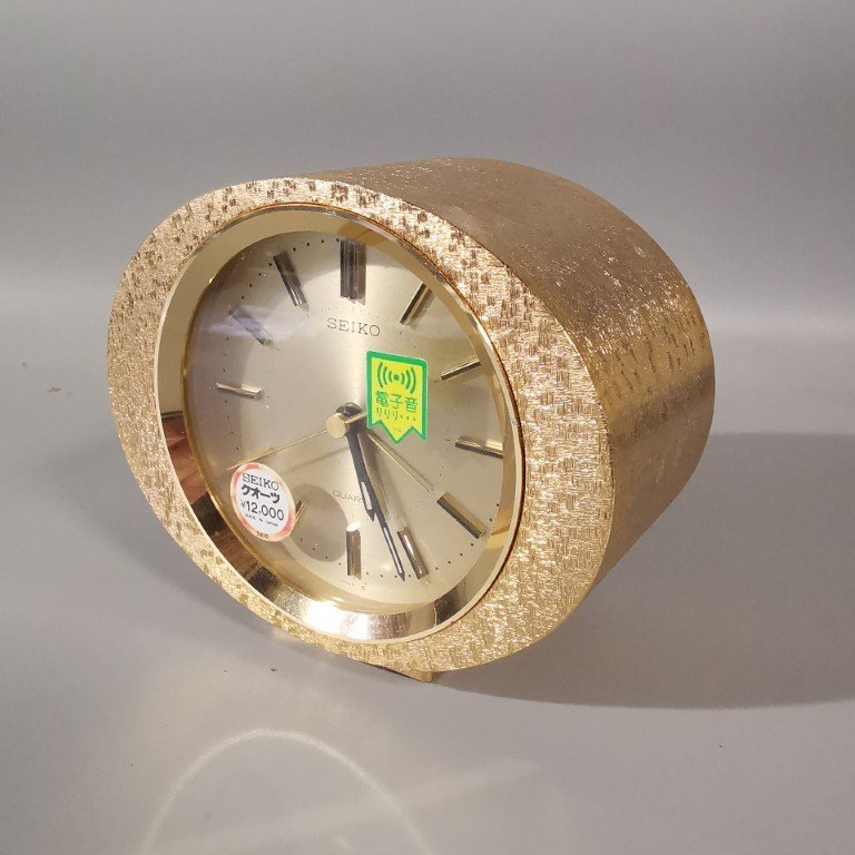 美品 動作品 SEIKO セイコー 置時計 目覚まし クオーツ ゴールド 昭和レトロ ヴィンテージ Z8514