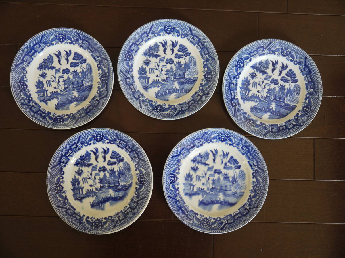 昭和レトロ　笹井製陶所　SASAI IRON STONE 硬質陶器　中皿 5客