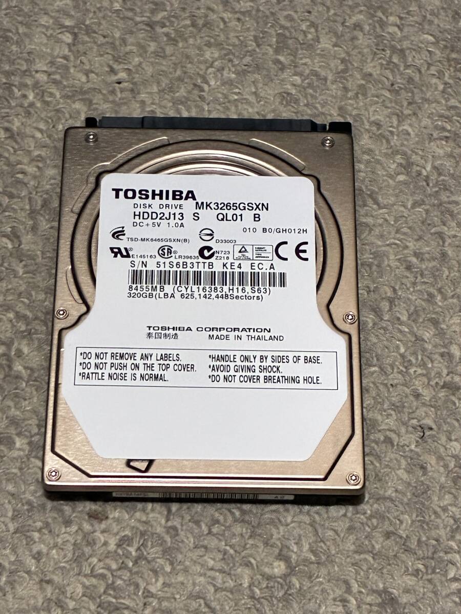 HITACHI 日立 2.5インチ HDD HTS547564A9E384 640GB ／ TOSHIBA 東芝 2.5インチ HDD MK3265GSXN 320GB