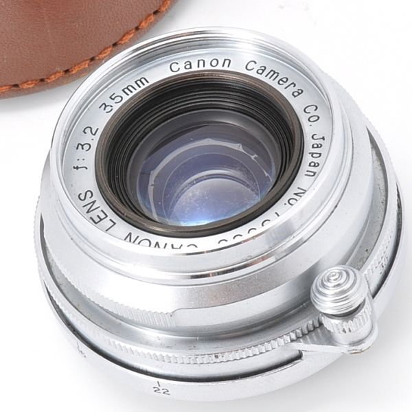 CANON LENS 35mm F3.2 キャノン レンズ 35/3.2 キャップ 革ケース Lマウント L39 キヤノン カメラ CAMERA 日本製 JAPAN スクリュー 3.5 32