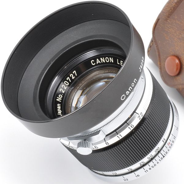 CANON LENS 50mm F1.8 キャノン レンズ 50/1.8 Lマウント L39 フード フィルター 革ケース JAPAN 日本製 キヤノン カメラ スクリュー 5 18
