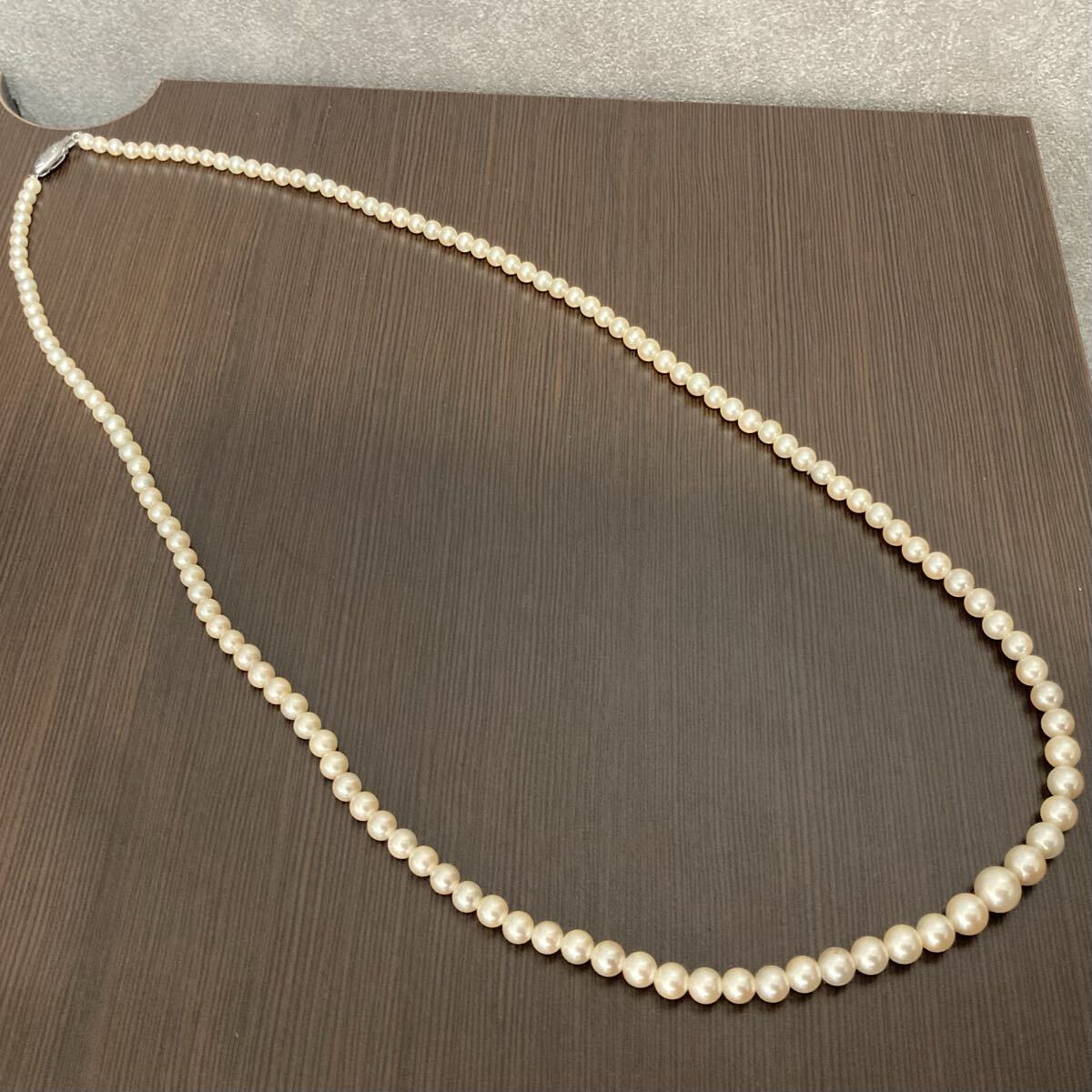 1円スタート パール ネックレス パールネックレス シルバー 真珠 約75cm 冠婚葬祭 アクセサリー 0320S②