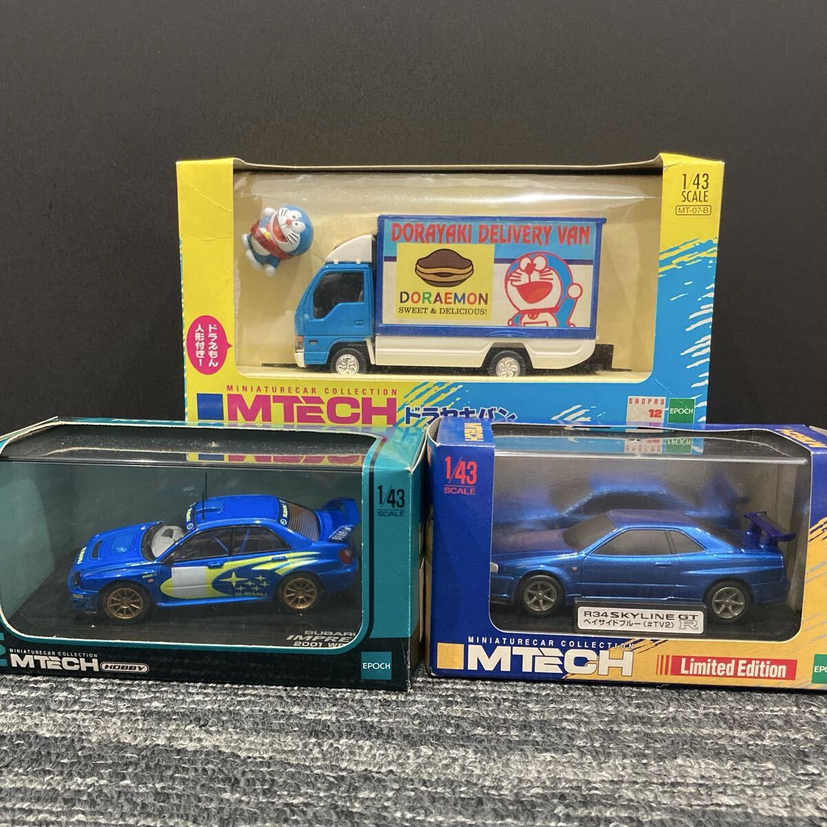 1円スタート ミニカー MTECH エムテック まとめ　FS限定 インプレッサ WRカー R34 スカイライン ドラヤキバン ケース割れあり 0330S③