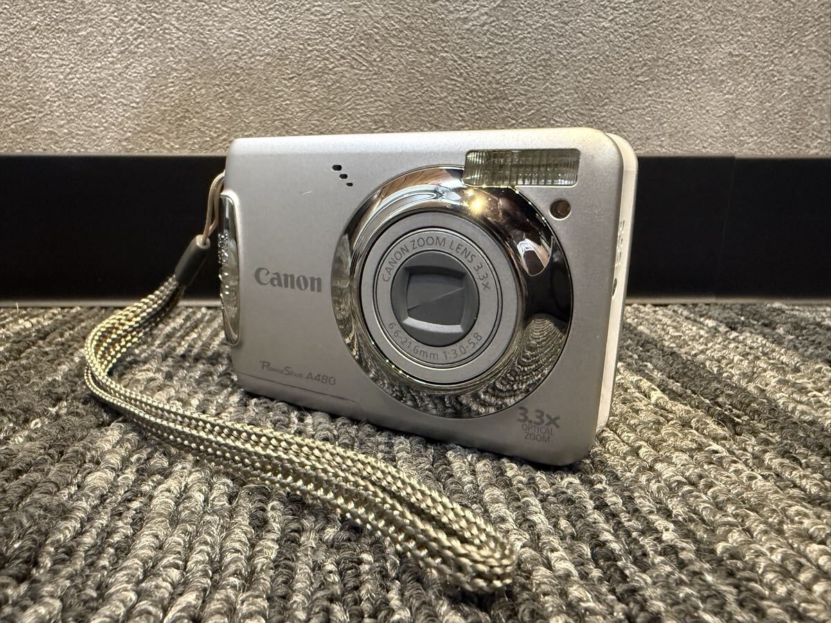 1円〜 Canon Power Shot A480 AiAF コンパクトデジタルカメラ シルバー キャノン デジカメ 通電確認済み 0319G②