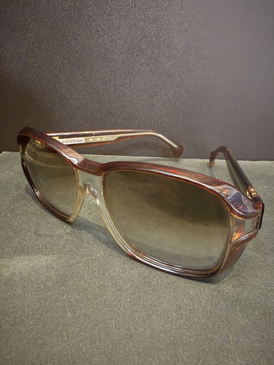 LANVIN FRANCE べっ甲サングラス ブランド オシャレ ブラウン アイウェア 0320G②