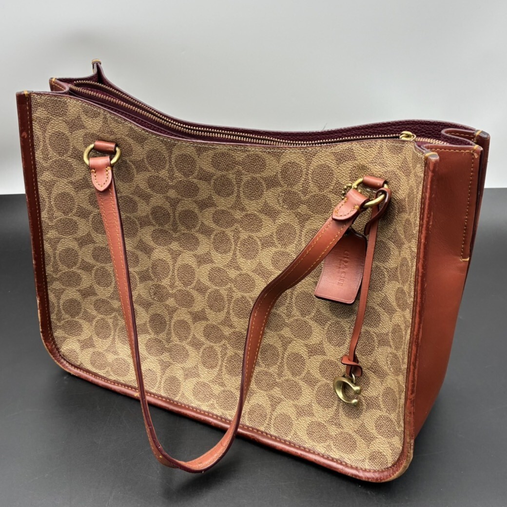 1円スタート コーチ COACH タイラー キャリーオール シグネチャー キャンバス 肩掛け ショルダー シグネチャー UI033115