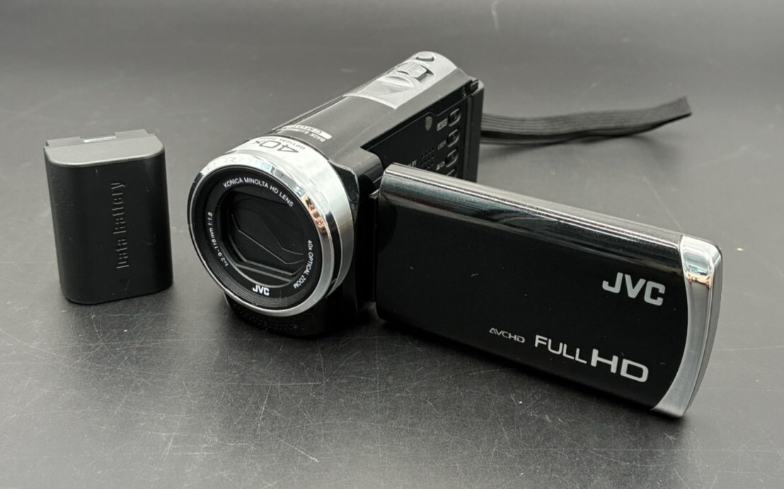 1円スタート JVC ビデオカメラ Everio GZ-E290-B バッテリー付き 動作未確認 現状品 AF033119