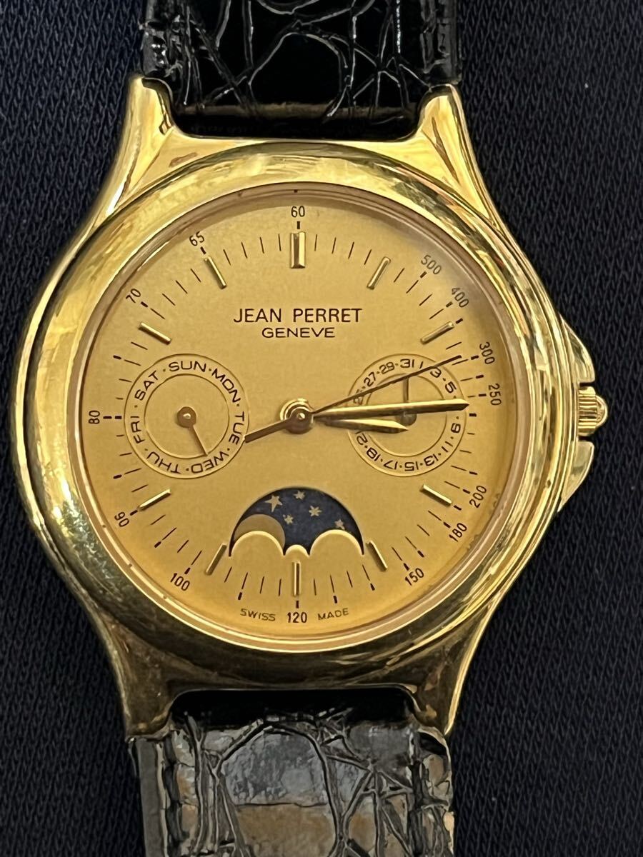 JEAN PERRET GENEVE 1032 月齢表示付き スイス製　腕時計