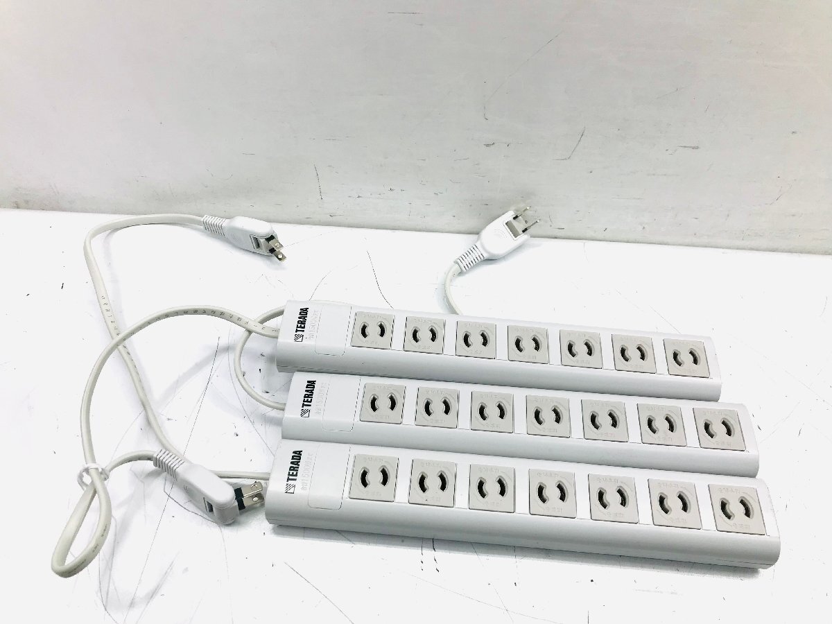 【中古】３個セット　TERADA OAタップ（7個口・ケーブル長40cm・マグネット付）XFH750104