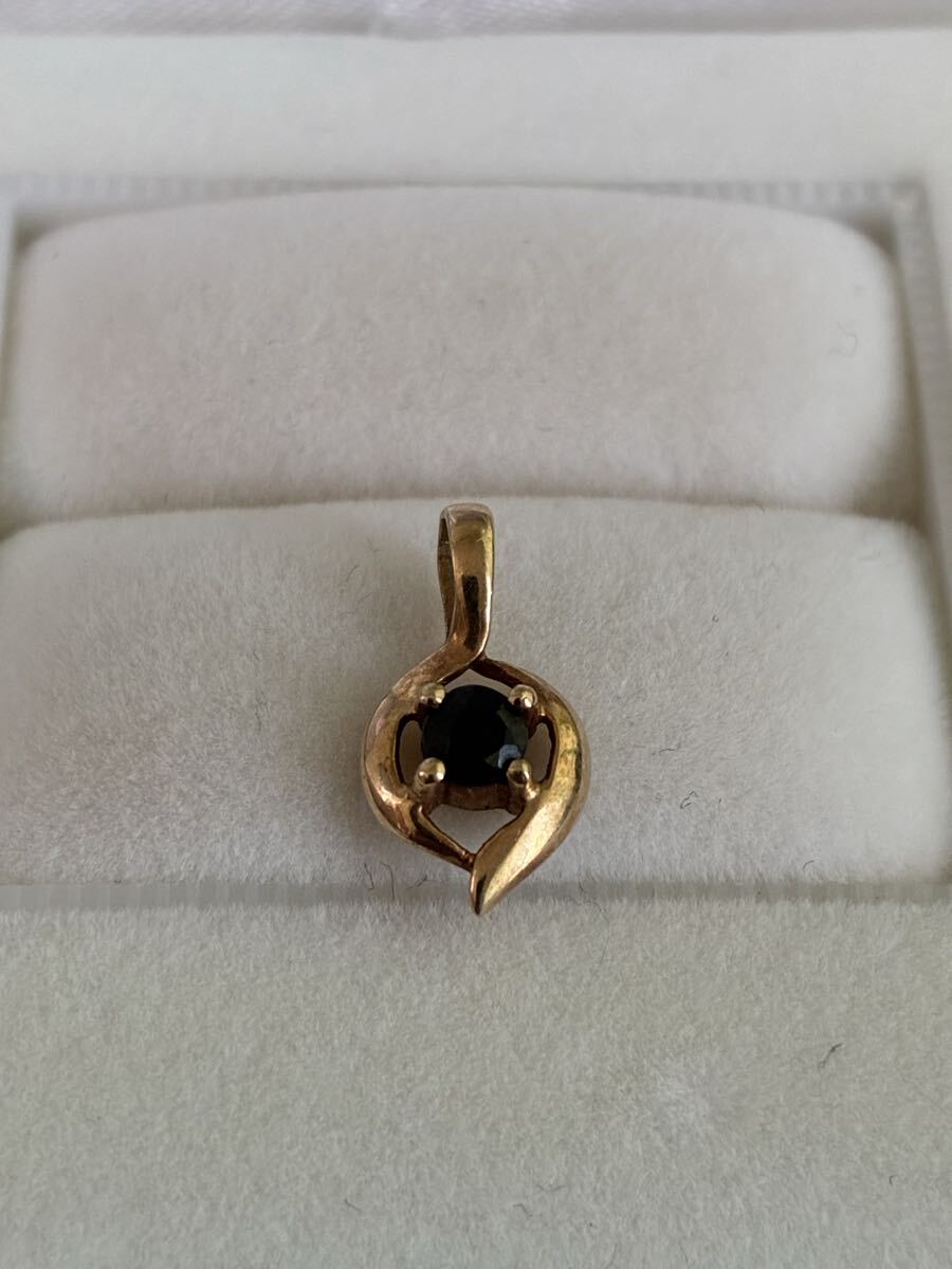 14K ペンダントトップ ブラックストーン ブラックダイヤモンド ゴールド 貴金属 14金 総重量約0.58g アクセサリー 送料無料