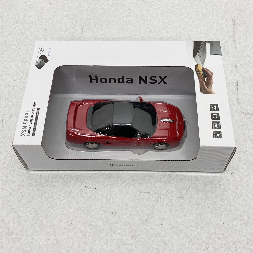 0981619L★ 【美品】自動車型ワイヤレスマウス HONDA NSX カラー：レッド