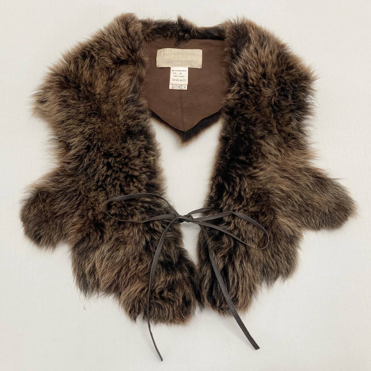 1322184G★ Pensee　パンセ　羊革　シープレザー　レザー ファー　マフラー　シープスキンショール　サイズ：001