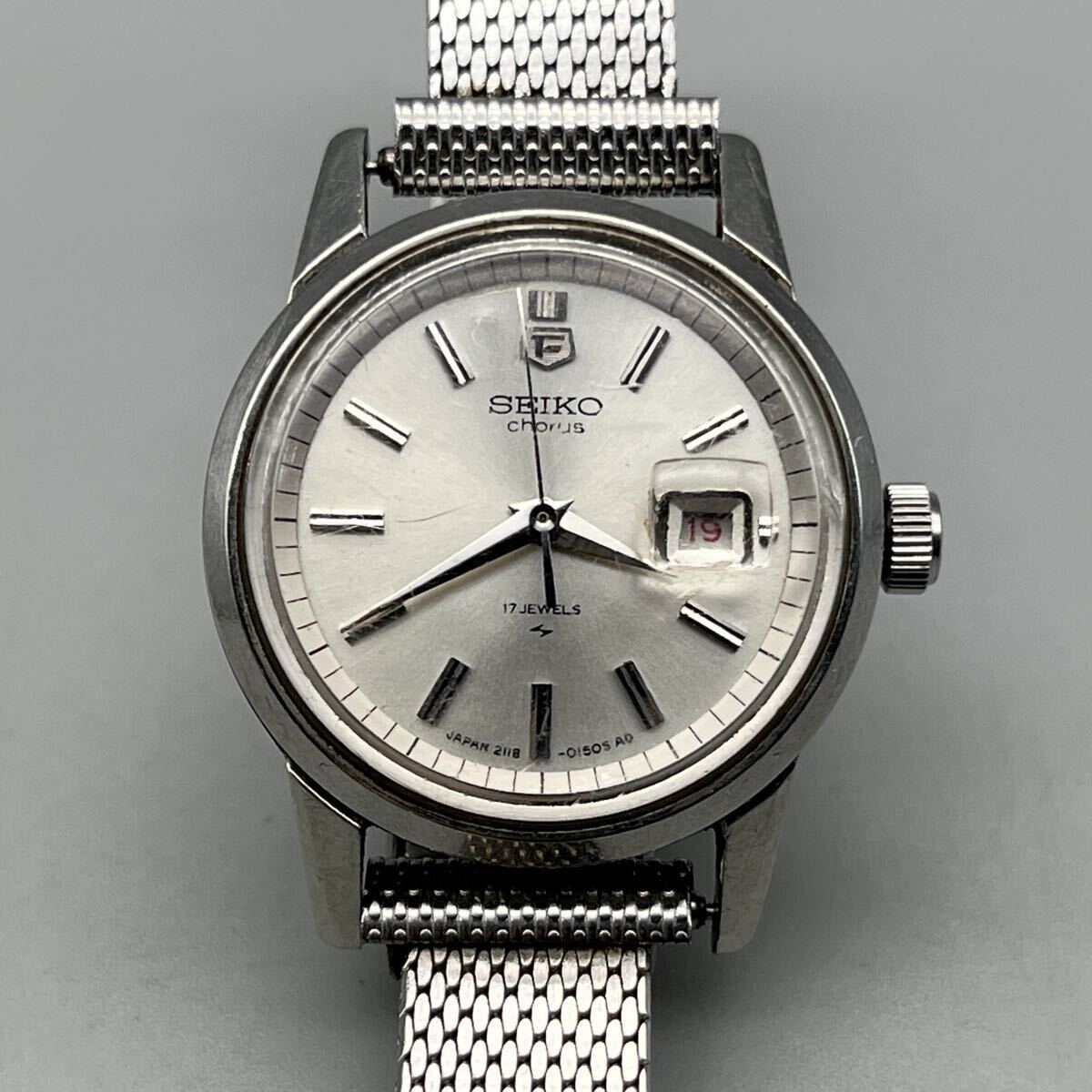 SEIKO chorus 17 JEWELS 2118-0230 セイコー コーラス 手巻き 3針 デイト オールドモデル アンティーク 動作品