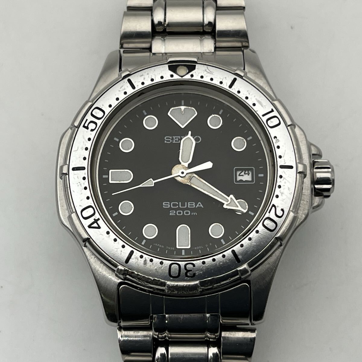 SEIKO SUCUBA 200m 7N35-6000 QUARTZ DIVER'S WATCH セイコー スキューバ 3針 デイト 新品電池交換済