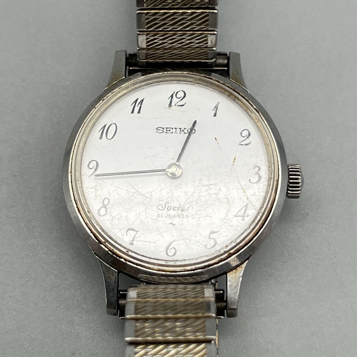 SEIKO Socie 21 JEWELS STAINLESS STEEL 11-0870 セイコー ソシエ 手巻き 2針 オールドモデル アンティーク 動作品
