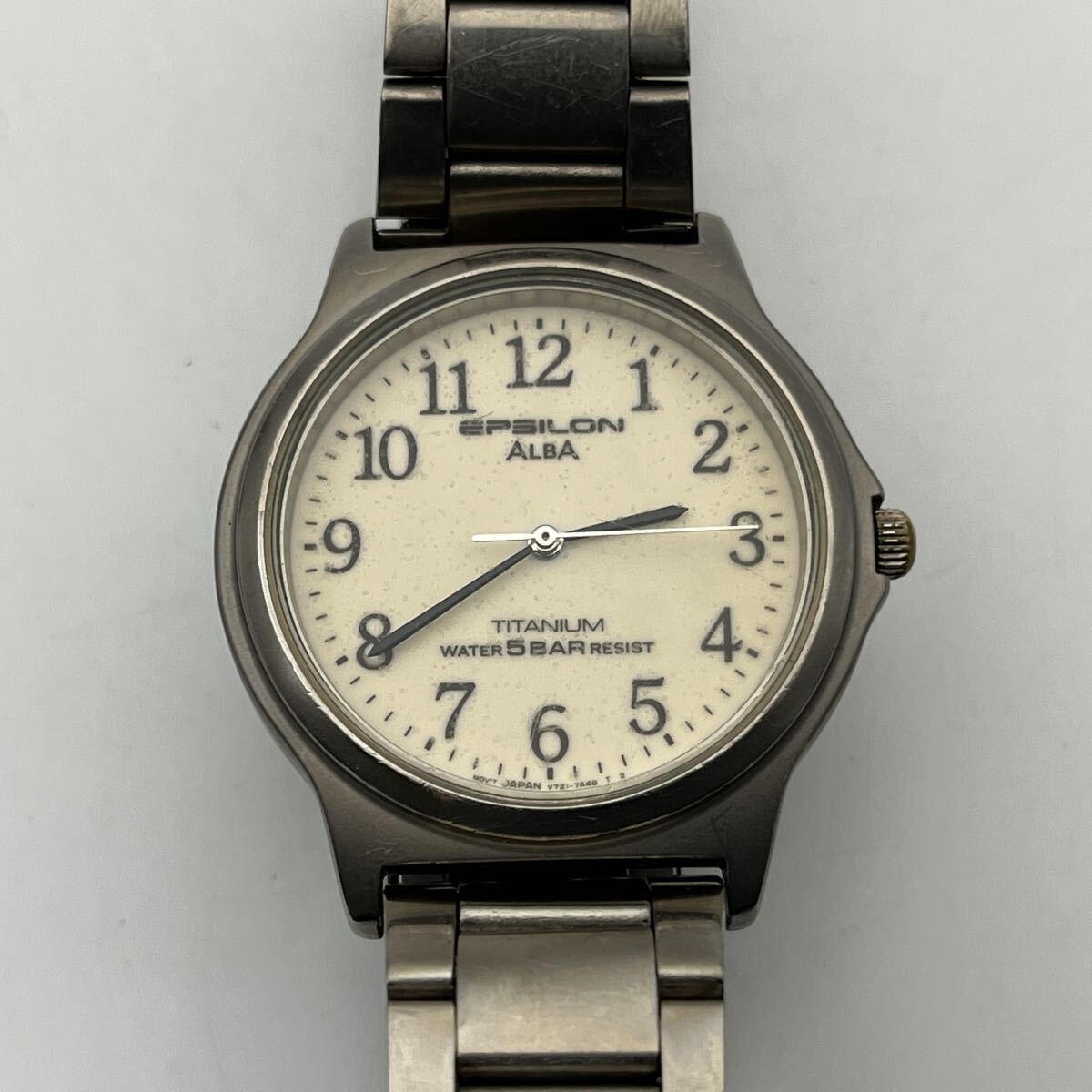 SEIKO EPSILON ALBA TITANIUM WATER 5BAR RESIST V721-7A10 セイコー アルバ イプシロン チタニウム 3針 動作品