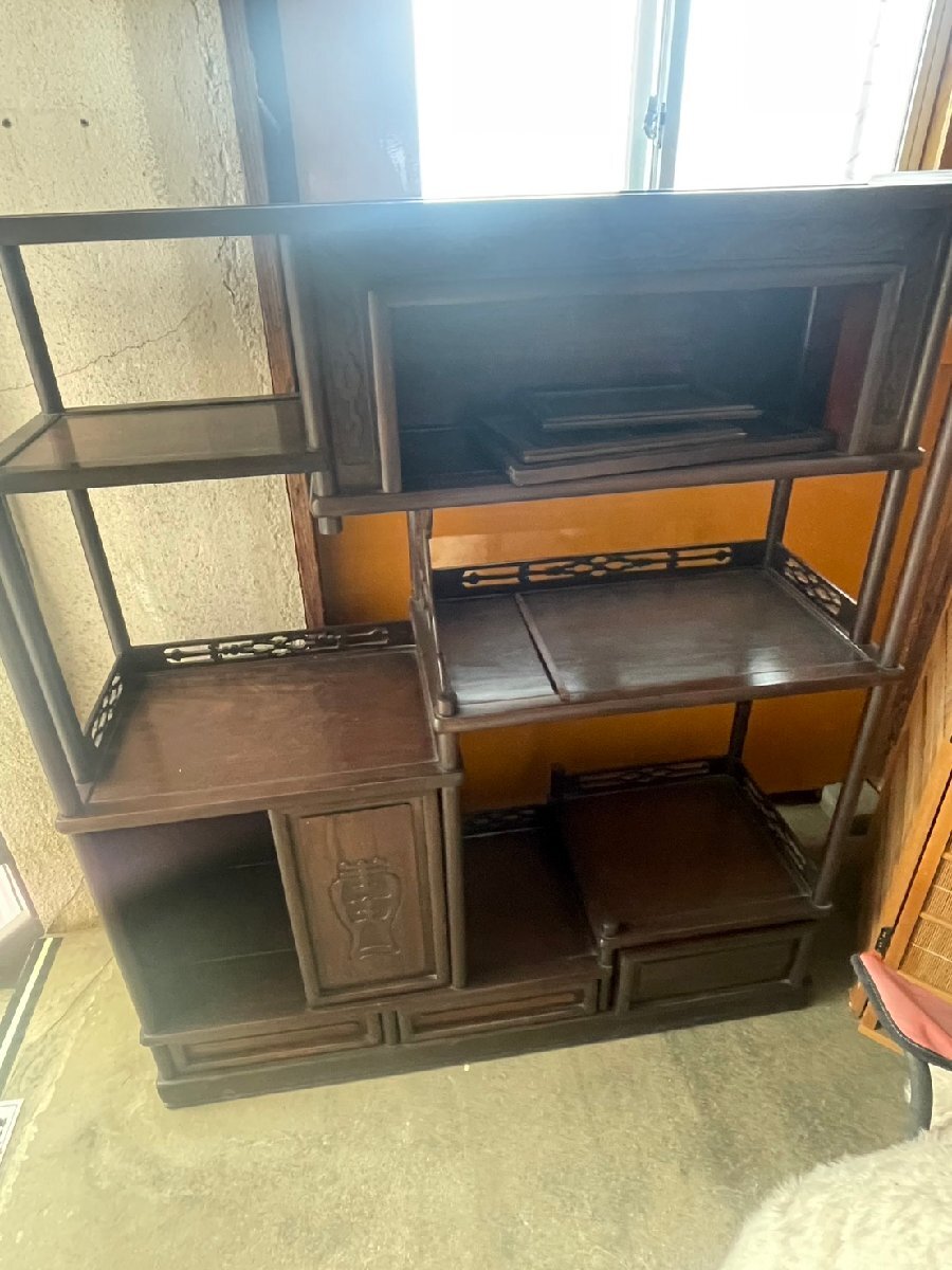 ○（5）飾り棚 和箪笥 カップボード ブラウン 34×115×高さ123cm