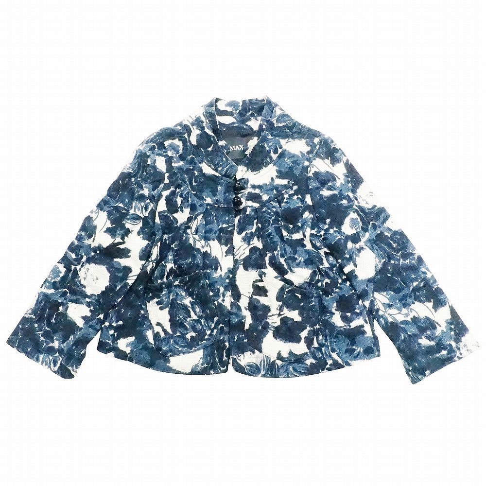 MAX&CO MaxMara マックスアンドコー マックスマーラ スタンドカラー ショート丈コート アウター インディゴブルー 38 S 【中古】