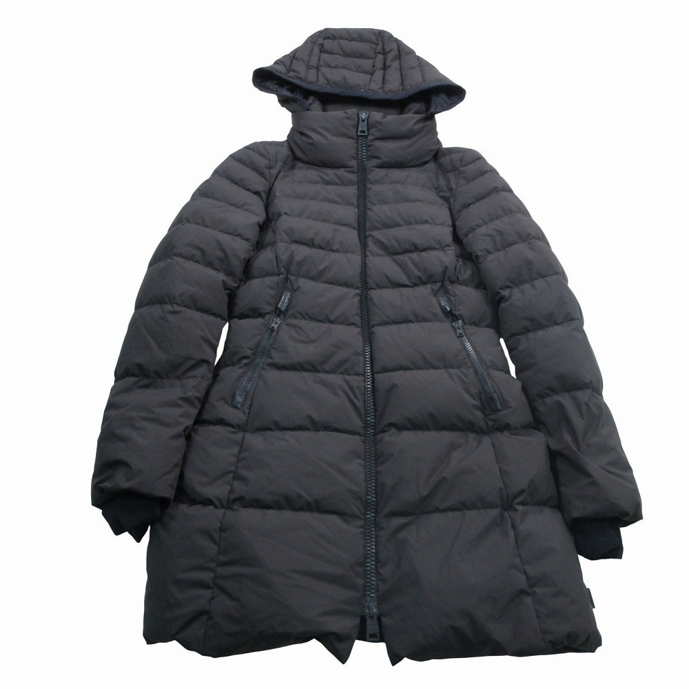 HERNO ヘルノ PI002DL ラミナー ウインドストッパー ダウンコート アウター ジップアップ チャコールグレー 42 L レディース 【中古】