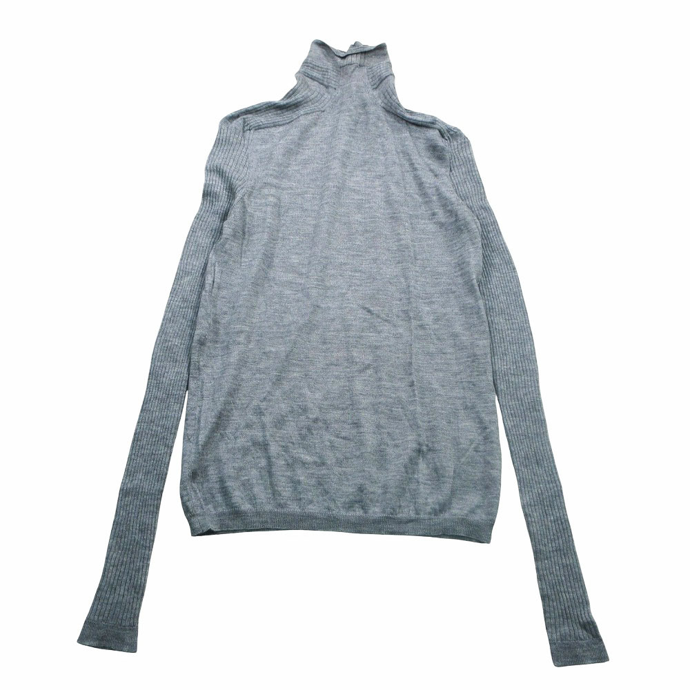 JIL SANDER ジルサンダー カシミヤ シルク ハイネック ニットトップス 長袖 グレー サイズ34 XS レディース 【中古】