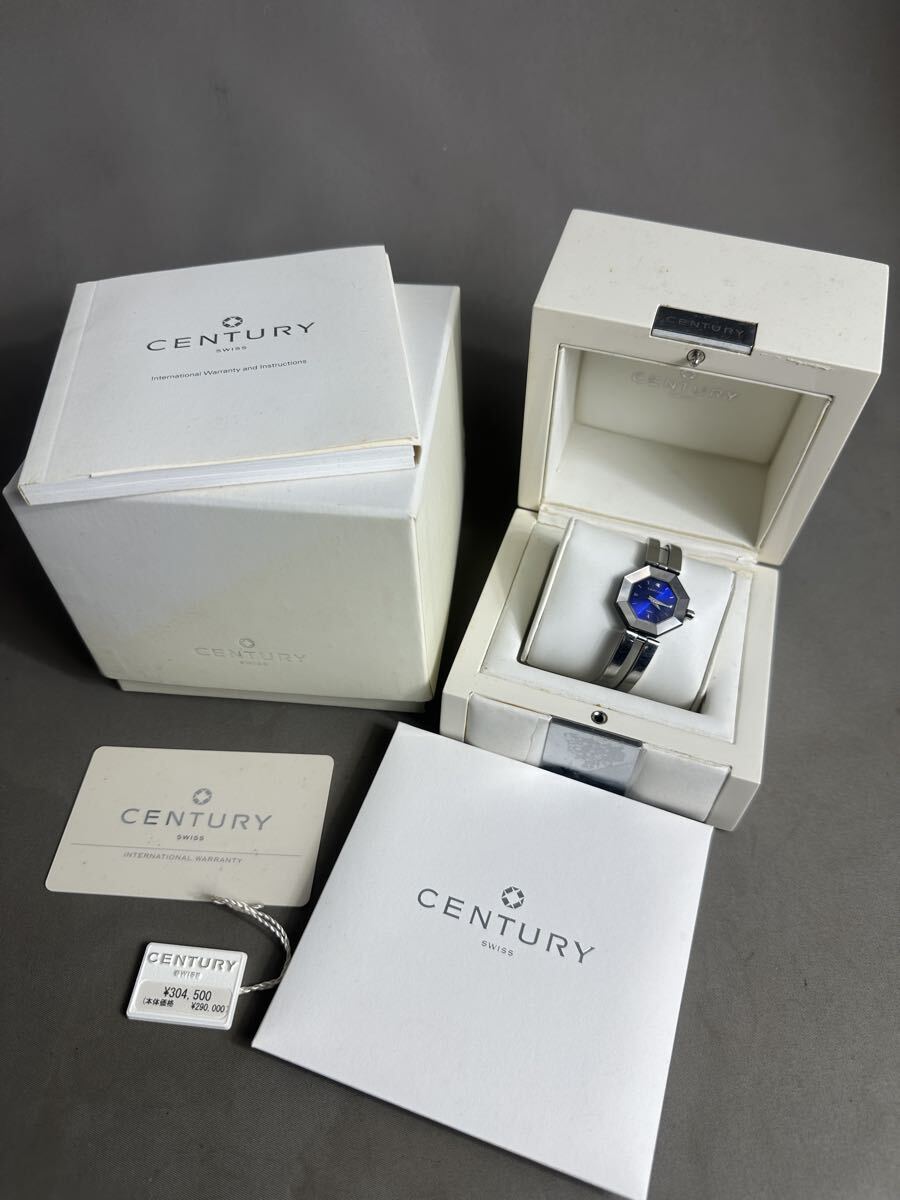 G64 CENTURY センチュリー TIME GEM タイムジェム レディース　腕時計　1Pダイヤ　2針　ブルー文字盤