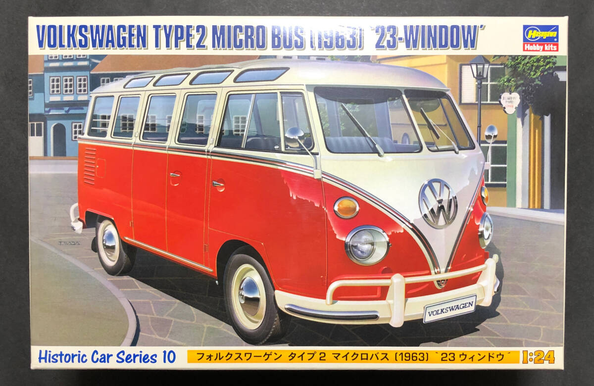 @中古絶版模型堂 ハセガワ 1/24 VWタイプ2マイクロバス 1963 23ウィンドウ フォルクスワーゲンタイプ2 ‘63 定形外送料660円