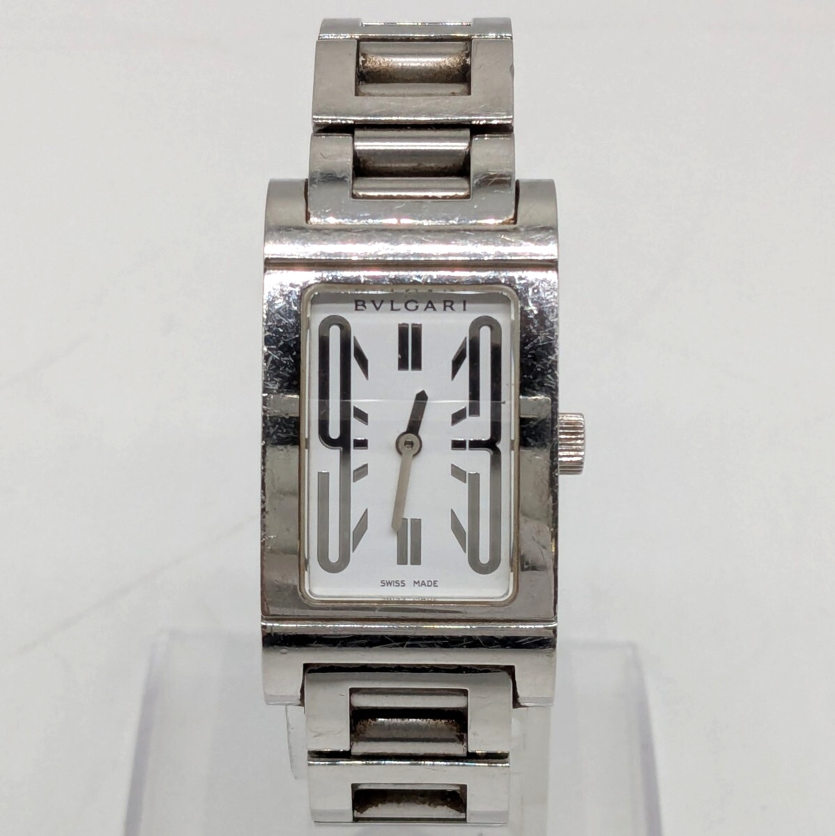 【2G9】1円スタート BVLGARI Rettangolo / RT 39 S J16588 ブルガリ レッタンゴロ クォーツ メンズ 腕時計 ホワイト文字盤