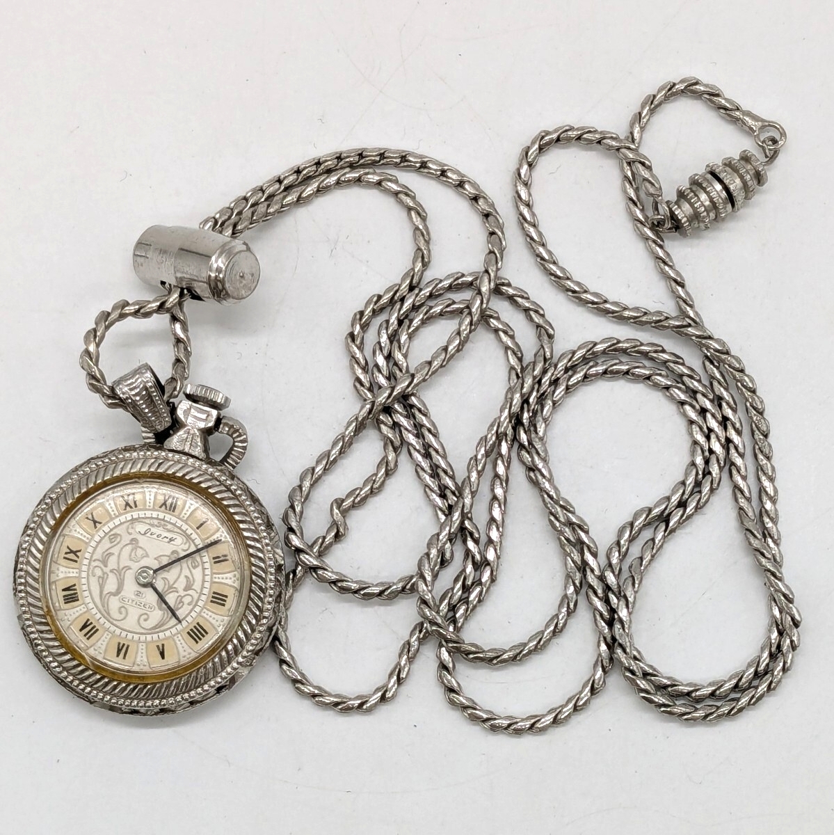 【2T38】1円スタート CITIZEN Ivory シチズン アイボリー 懐中時計 手巻き 21J 21石 スモセコ スモールセコンド 時計