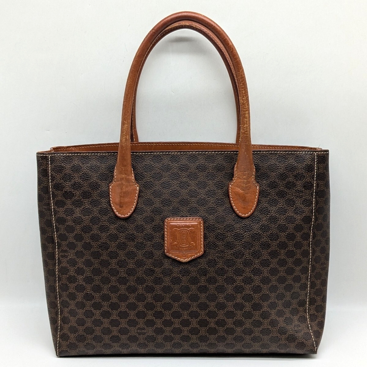 【3K2】1円スタート CELINE / MC98/2 セリーヌ マカダム ハンドバッグ トートバッグ バッグ 鞄 ブラウン系