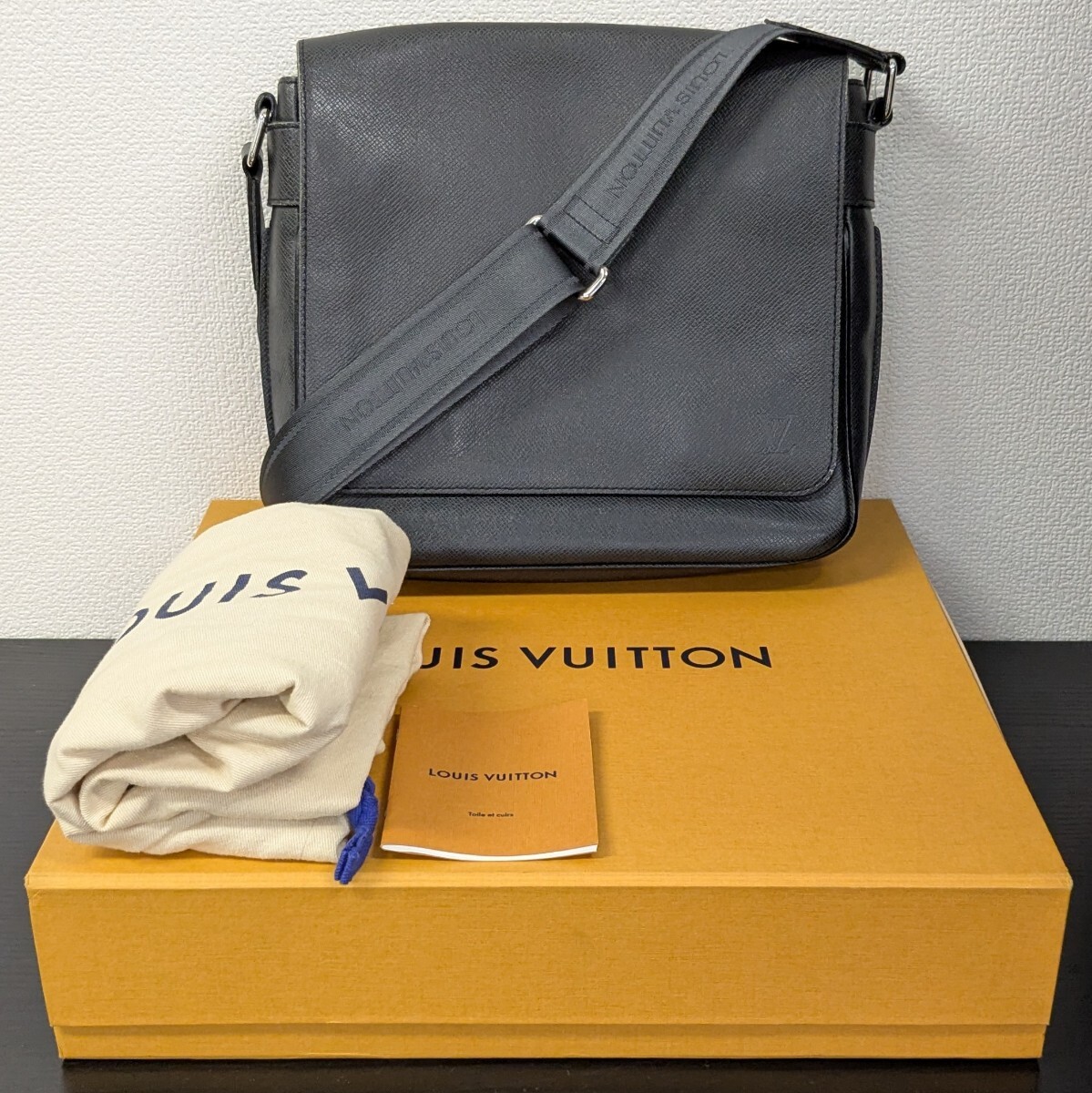 【3A4】1円スタート LOUIS VUITTON / DU4162 ルイヴィトン ロマン PM タイガ ショルダーバッグ メッセンジャーバッグ ブラック系