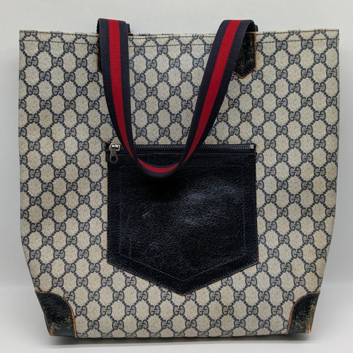 【3R8】1円スタート GUCCI / 010-378 グッチ GG柄 シェリーライン GGスプリーム トートバッグ ショルダーバッグ レザー バッグ 鞄 