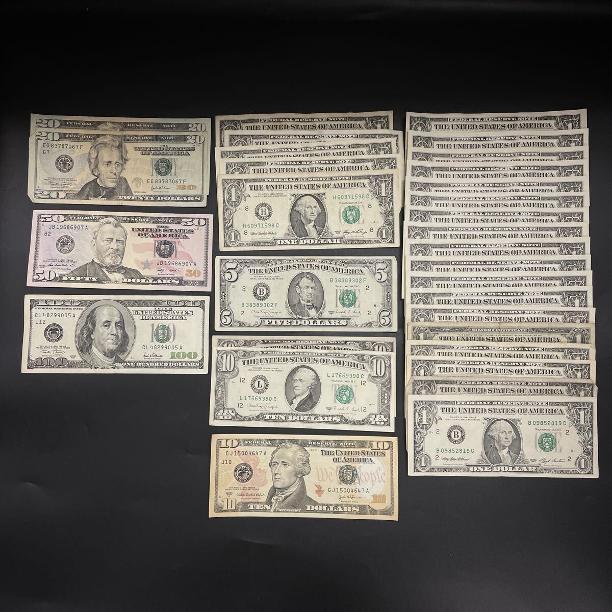 【2K47】1円スタート アメリカ ドル 248ドル まとめて 31枚 外国紙幣 ドル紙幣 外国札 米ドル 1ドル 5ドル 10ドル 20ドル 50ドル 100ドル