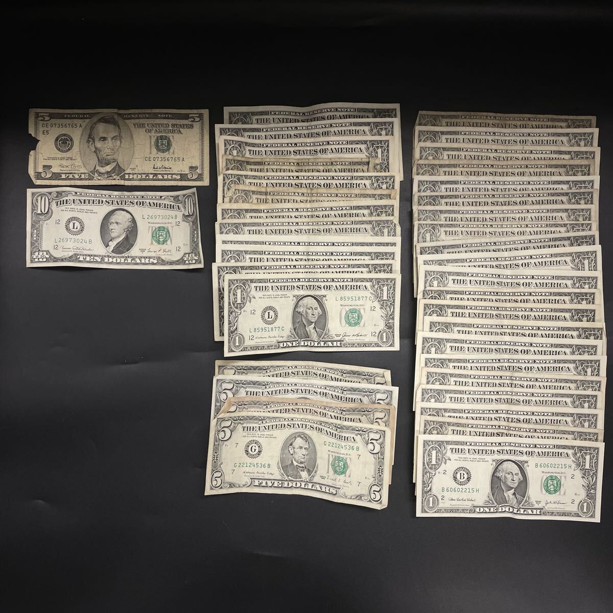 【2U33】1円スタート アメリカ ドル 68ドル まとめて 39枚 外国紙幣 ドル紙幣 外国札 米ドル 1ドル 5ドル 10ドル 